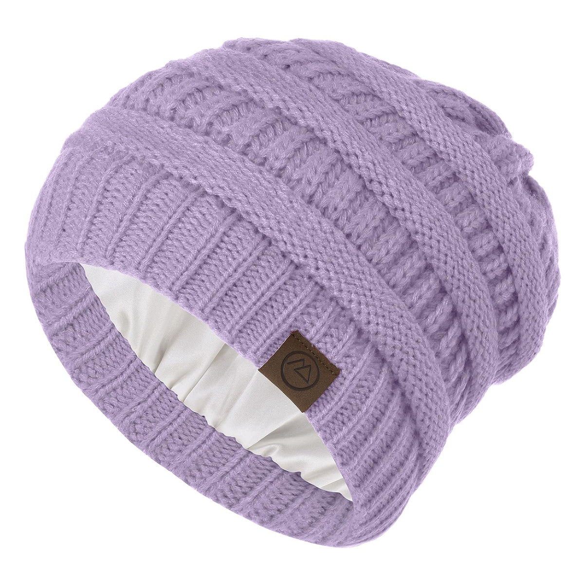 Beanies Women Satin Lined Beanie Winter Hats for Women Silk Lined Slouchy Beanie for Winter Warm Knit Cuffed Beanie Hat