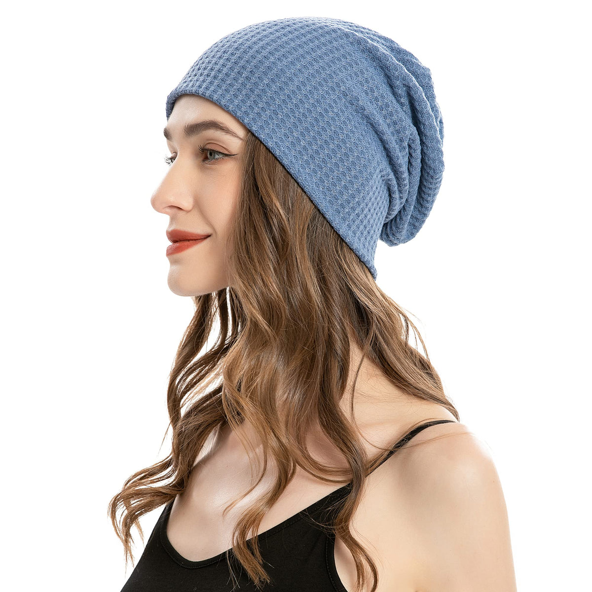 ZLYC Women Fashion Knit Slouchy Beanie Hat Thin Stretch Skull Cap