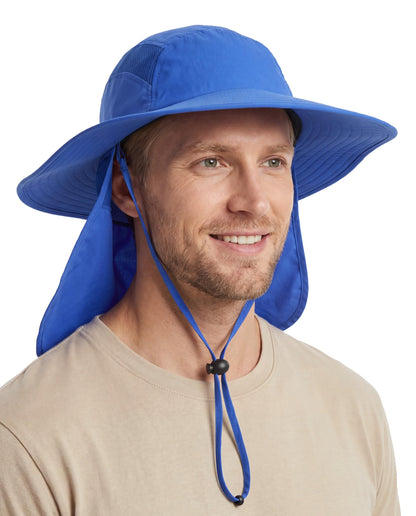 Home Prefer UPF 50+ Sun Hat with Neck Flap Wide Brim Fishing Hat for Men