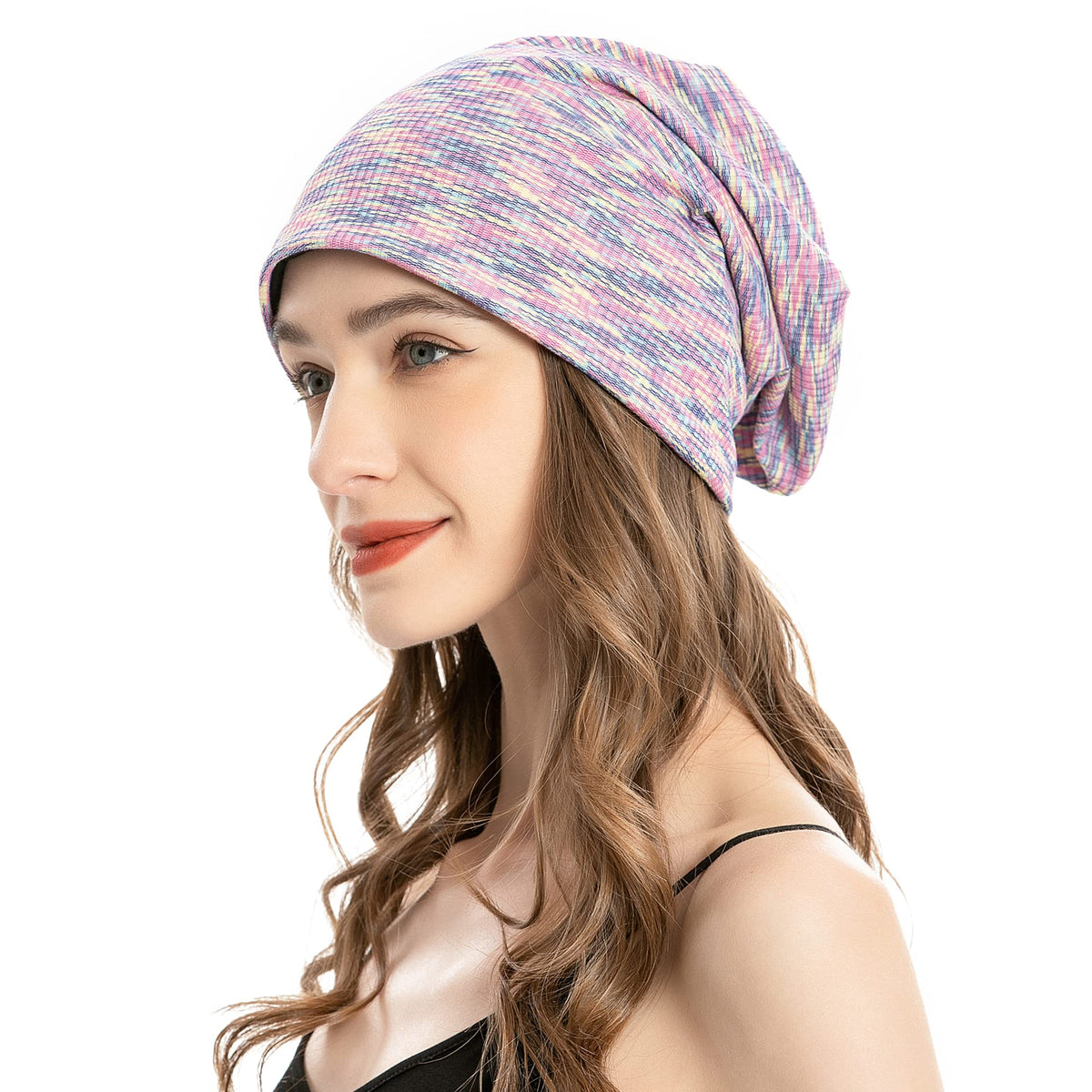 ZLYC Women Fashion Knit Slouchy Beanie Hat Thin Stretch Skull Cap
