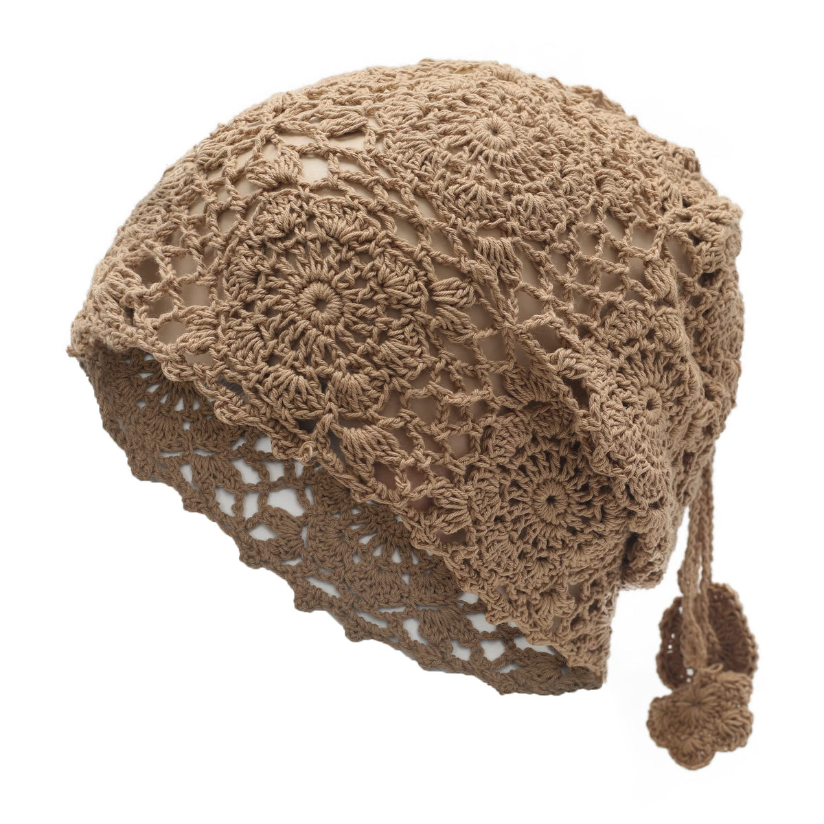 ZLYC Women Cotton Crochet Slouchy Beanie Hat Handmade Knit Summer Skull Cap