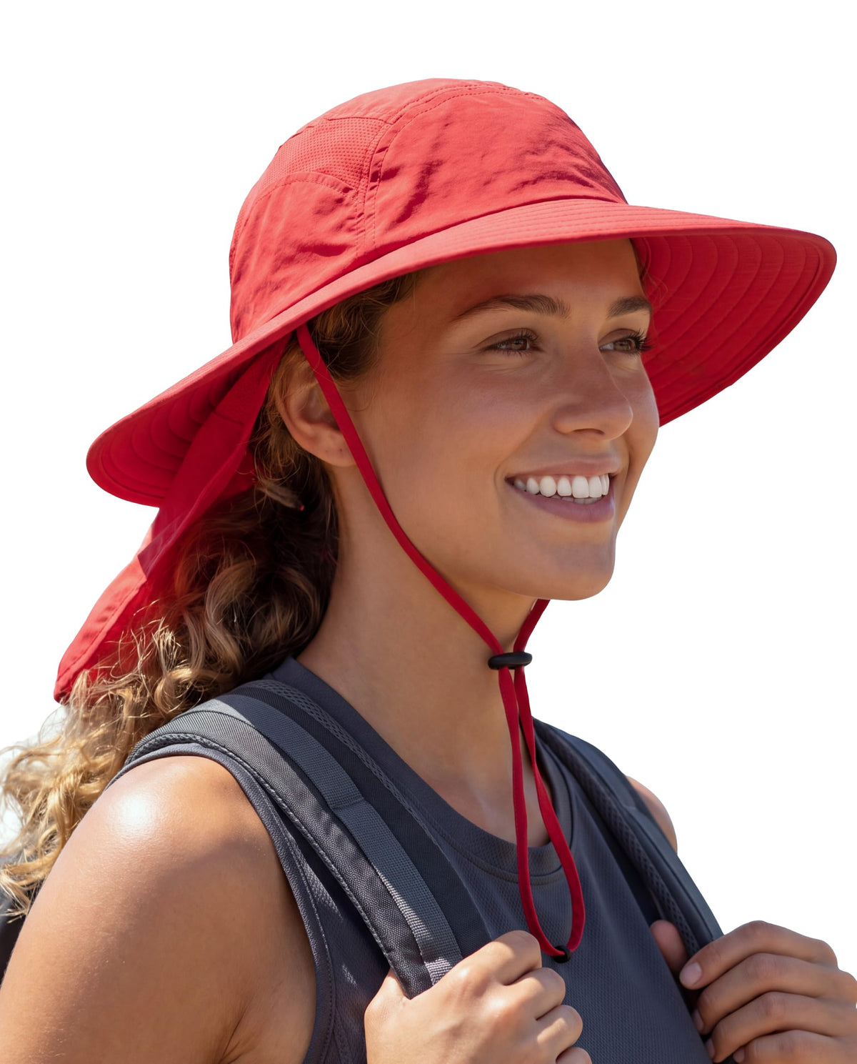 Home Prefer UPF 50+ Sun Hat with Neck Flap Wide Brim Fishing Hat for Men