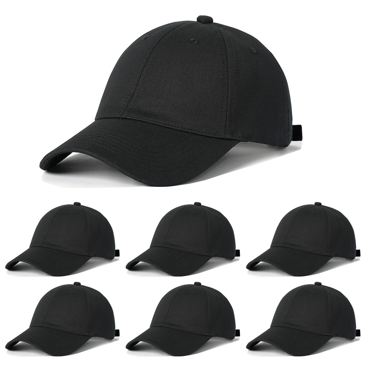 6Pack Unisex Vintage Washed Cotton Baseball Cap Soft Unconstructed Plain Blank Adjustable Size Dad Hat