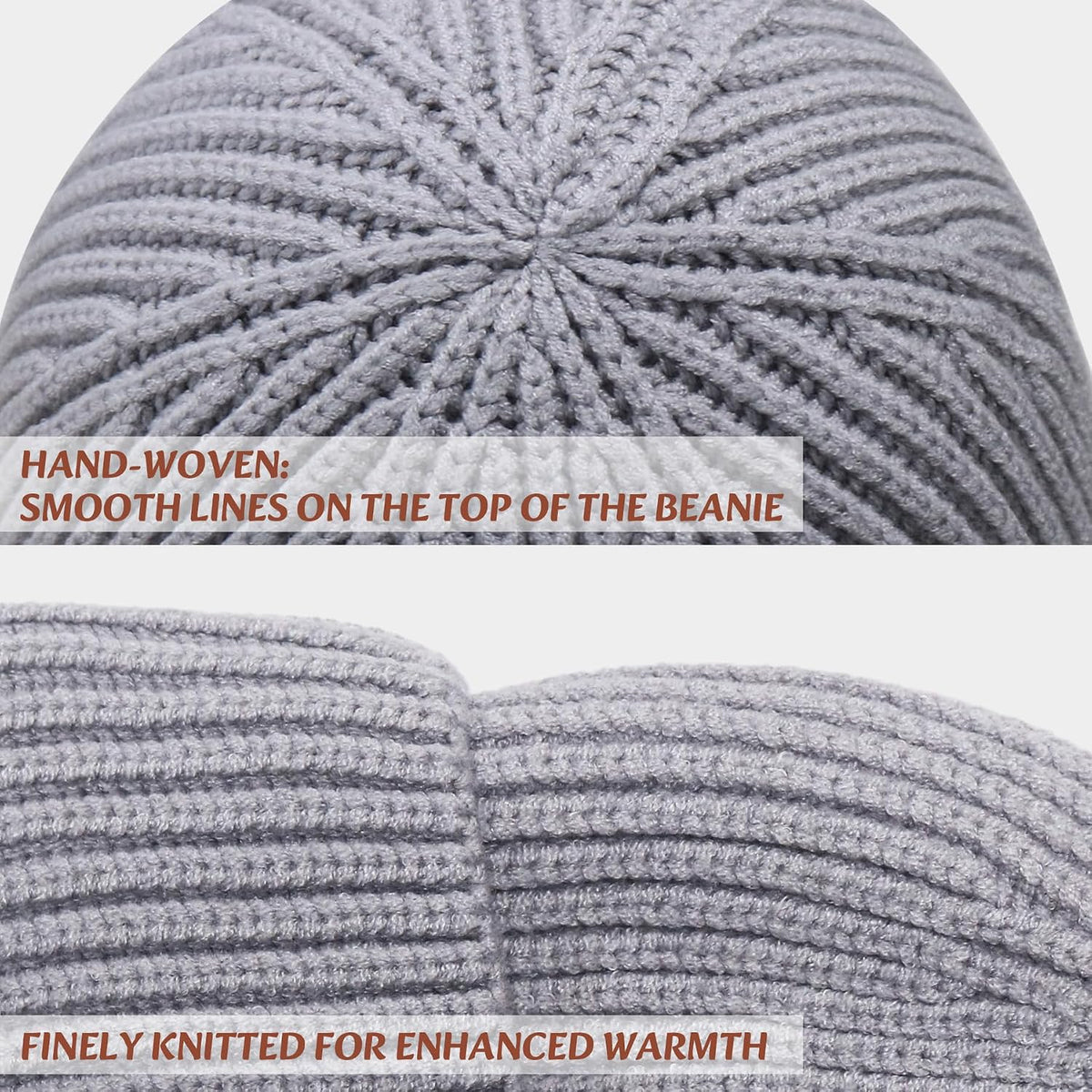 Wool Fisherman Beanies for Men Women Short Cuff Knit Beanie