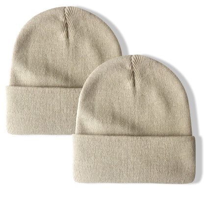 PFFY Unisex Beanie Hats for Men Women Plain Knit Winter Beanies Warm Hat