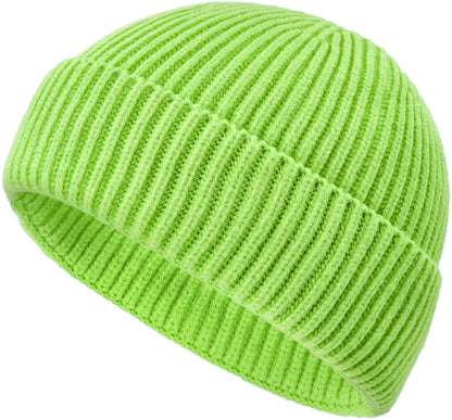 Wool Fisherman Beanies for Men Knit Fall Winter Beanie Hat Skull Cap