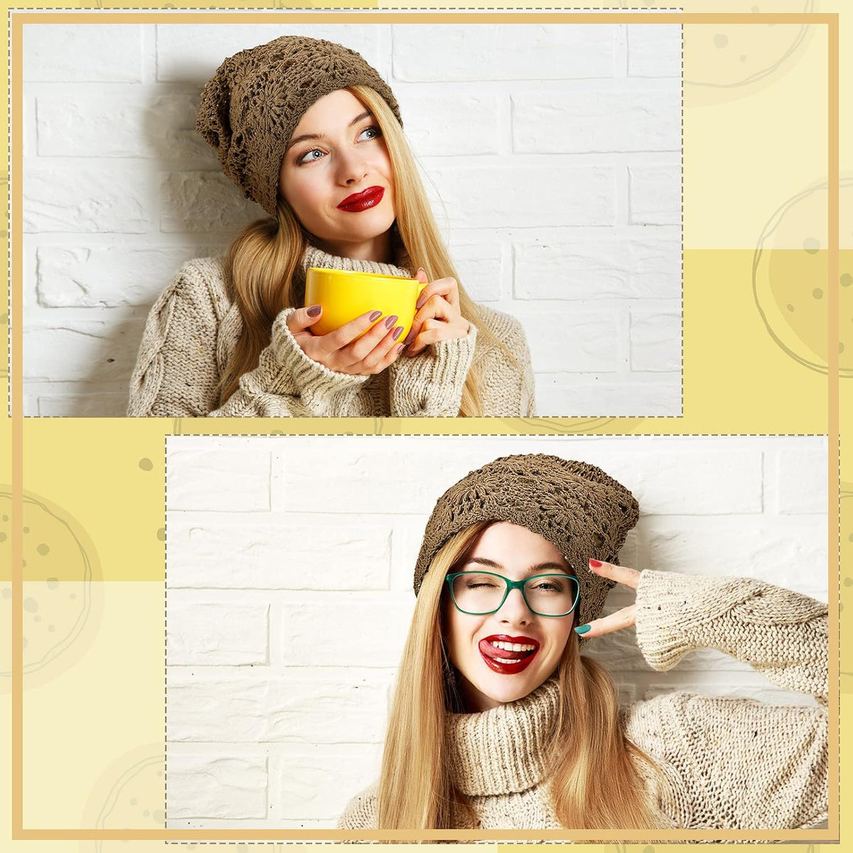 JenPen 4 Pcs Women Crochet Slouchy Beanie Hat