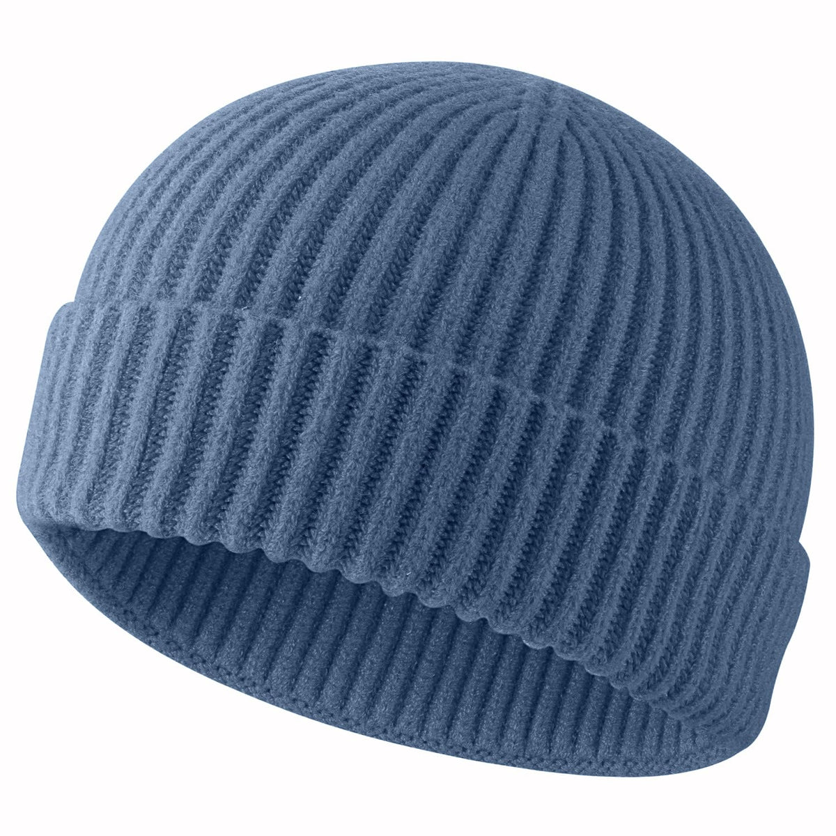 ROYBENS Swag Wool Knit Cuff Short Fisherman Beanie for Men Women Winter Hat