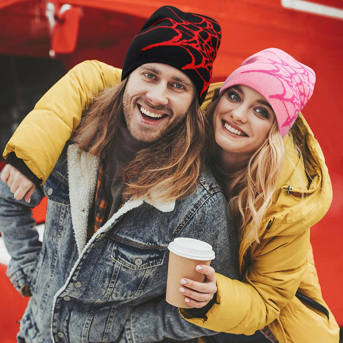 Men Women Y2K Beanies Gothic Graphic Knitted Hat Winter Warm Beanies Casual Outdoor Skull Cap
