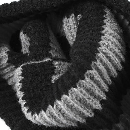 CORIRESHA Unisex Fashion Striped Beanie Cuffed Winter Warm Cozy Chunky Rib Knit Hat