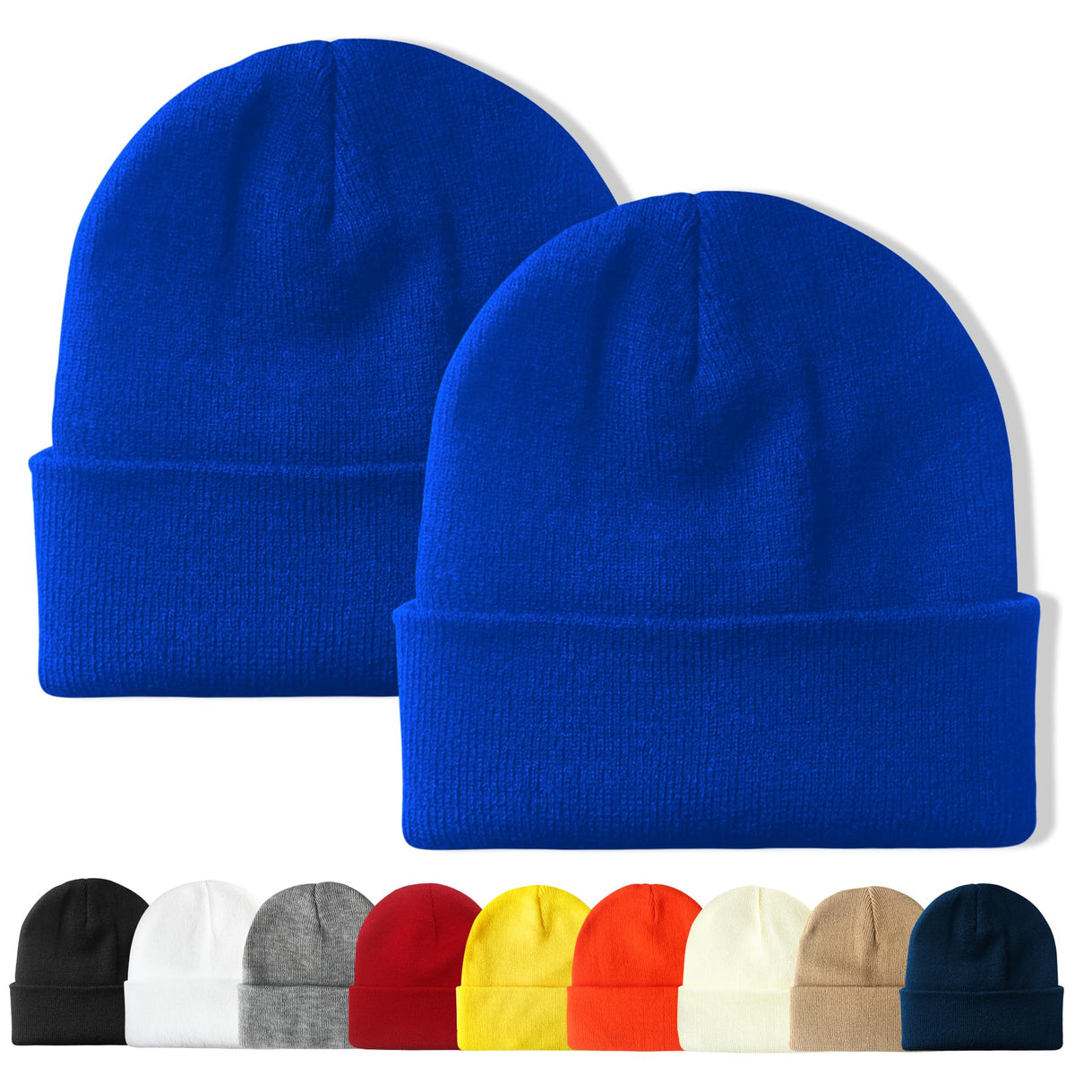 PFFY Unisex Beanie Hats for Men Women Plain Knit Winter Beanies Warm Hat