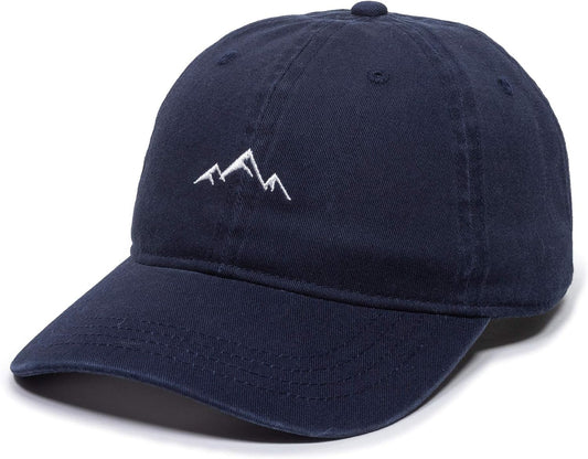 Outdoor Cap Mountain Embroidered Dad Hat Adjustable Soft Cotton Polo Style Unstructured Baseball Cap for Men & Women