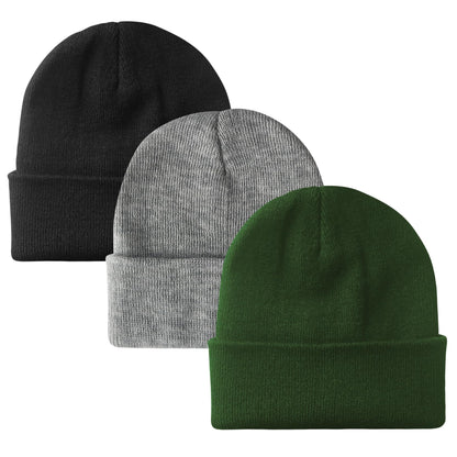 PFFY Unisex Beanie Hats for Men Women Plain Knit Winter Beanies Warm Hat