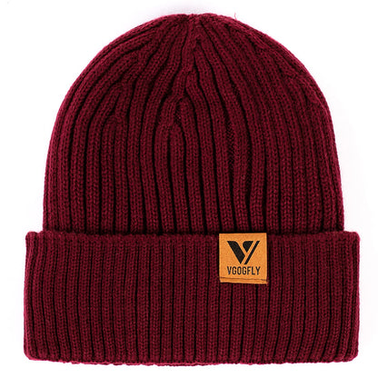 Vgogfly Lined Men Beanie Slouchy Knit Skull Cap Warm Stocking Hats Guys Women Striped Winter Beanie Hat
