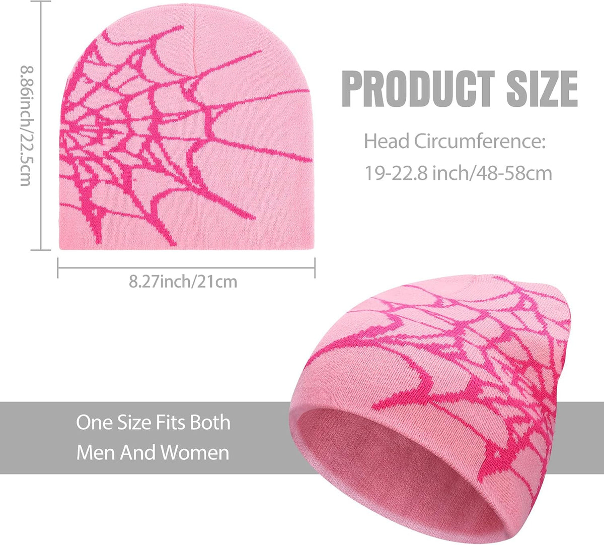 Men Women Y2K Beanies Gothic Graphic Knitted Hat Winter Warm Beanies Casual Outdoor Skull Cap