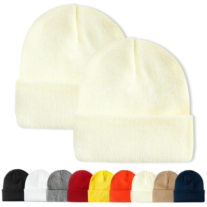 PFFY Unisex Beanie Hats for Men Women Plain Knit Winter Beanies Warm Hat