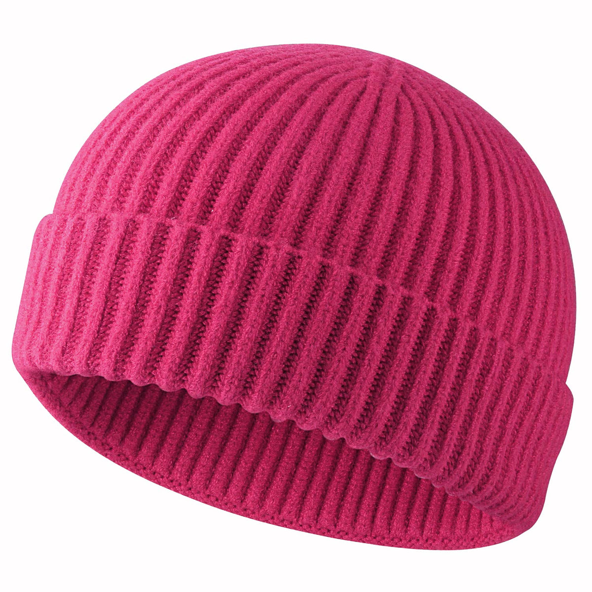 ROYBENS Swag Wool Knit Cuff Short Fisherman Beanie for Men Women Winter Hat