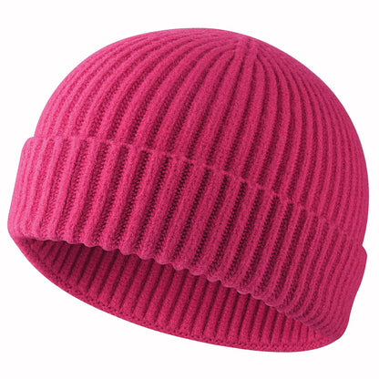 ROYBENS Swag Wool Knit Cuff Short Fisherman Beanie for Men Women Winter Hat