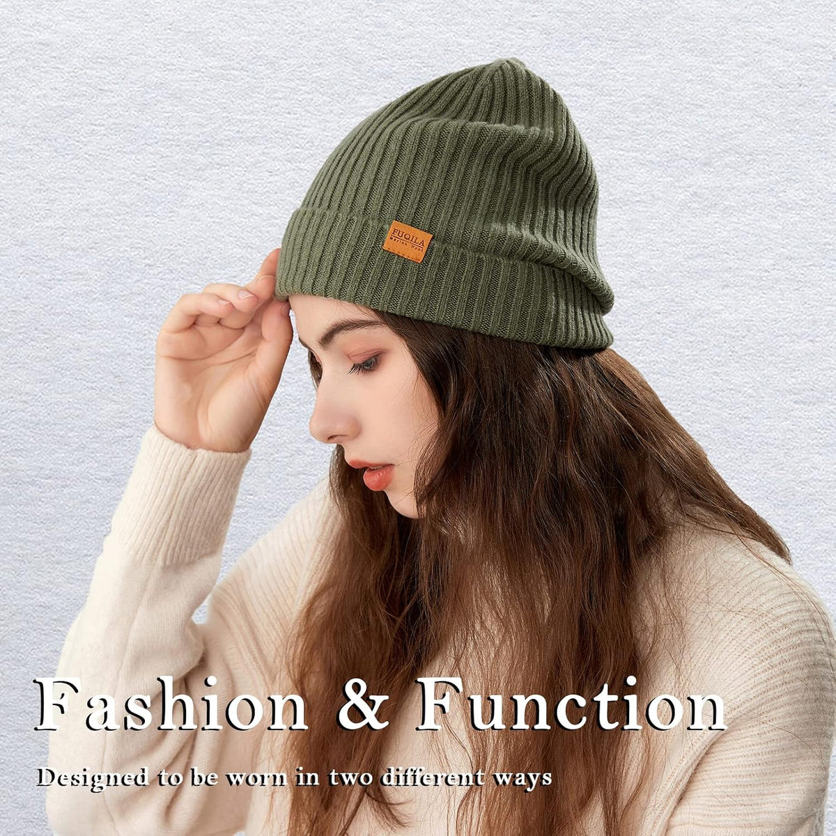 100% Merino Wool Cuff Beanie Hat, Unisex Warm Winter Caps Soft, Breathable & Cozy Stretchy Knitted Cuffed Cap