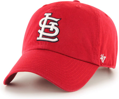 47 Brand MLB Team Color Home Primary Logo Clean Up Adjustable Baseball Cap Hat, Adult