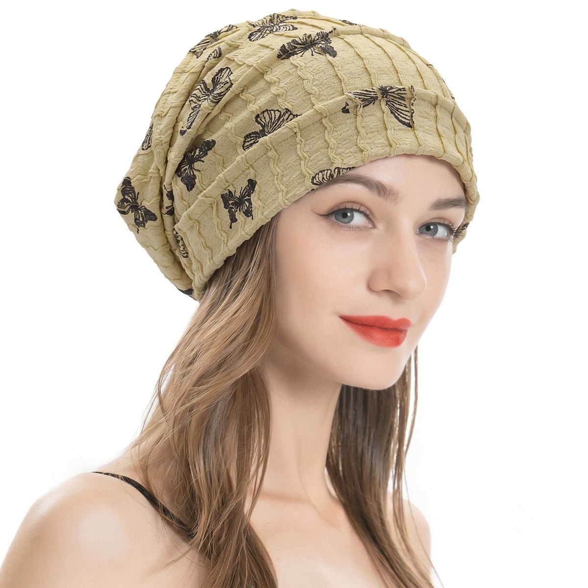ZLYC Women Fashion Knit Slouchy Beanie Hat Thin Stretch Skull Cap