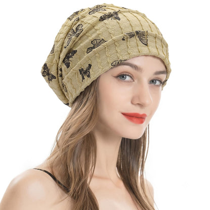 ZLYC Women Fashion Knit Slouchy Beanie Hat Thin Stretch Skull Cap