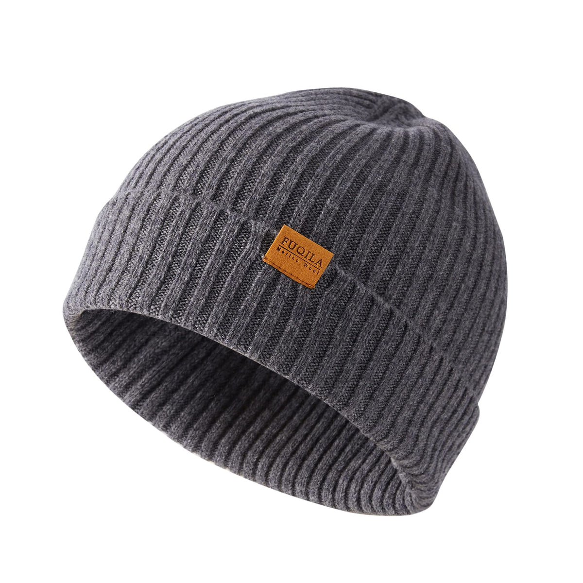 100% Merino Wool Cuff Beanie Hat, Unisex Warm Winter Caps Soft, Breathable & Cozy Stretchy Knitted Cuffed Cap
