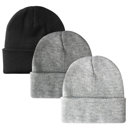 PFFY Unisex Beanie Hats for Men Women Plain Knit Winter Beanies Warm Hat