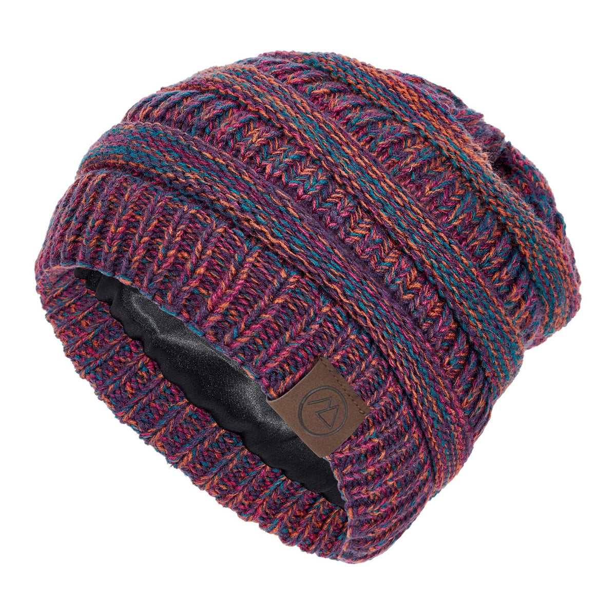 Beanies Women Satin Lined Beanie Winter Hats for Women Silk Lined Slouchy Beanie for Winter Warm Knit Cuffed Beanie Hat