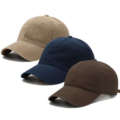 3 Pack Washed Plain Vintage Baseball Cap Cotton Adjustable Twill Bulk Low Profile Classic Dad Hat for Men/Women
