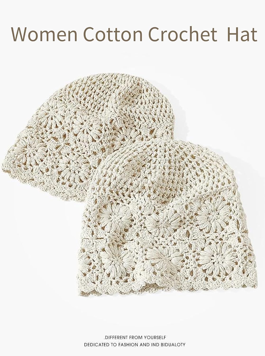 Crochet Hat for Women Cotton Slouchy Beanie Knitted Handmade Skull Cap for Travel Daily Wear