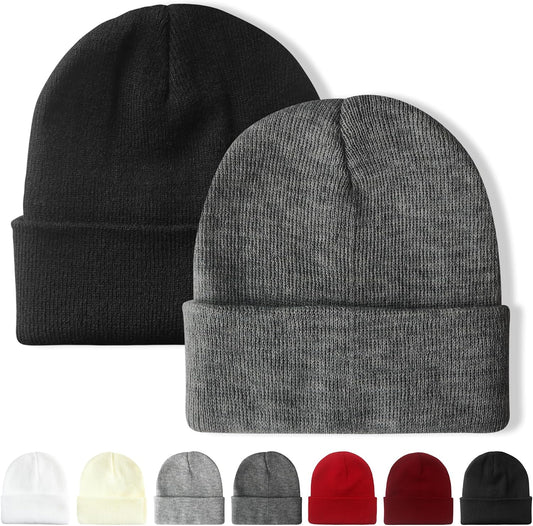 NPQQUAN 2 Packs Beanie for Men Women Winter Hats for Mens Beanie Skull Cap