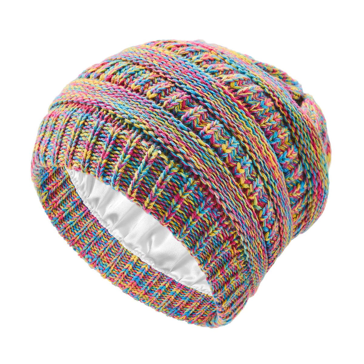 Beanies Women Satin Lined Beanie Winter Hats for Women Silk Lined Slouchy Beanie for Winter Warm Knit Cuffed Beanie Hat