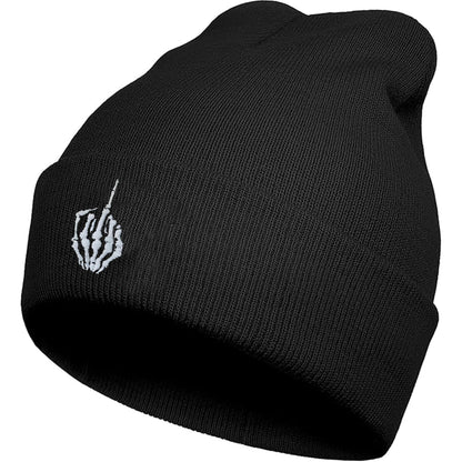 Funny Beanies Hat, Men's and Women's Winter Warm Black Fashion Cool Embroidered Knit Hat