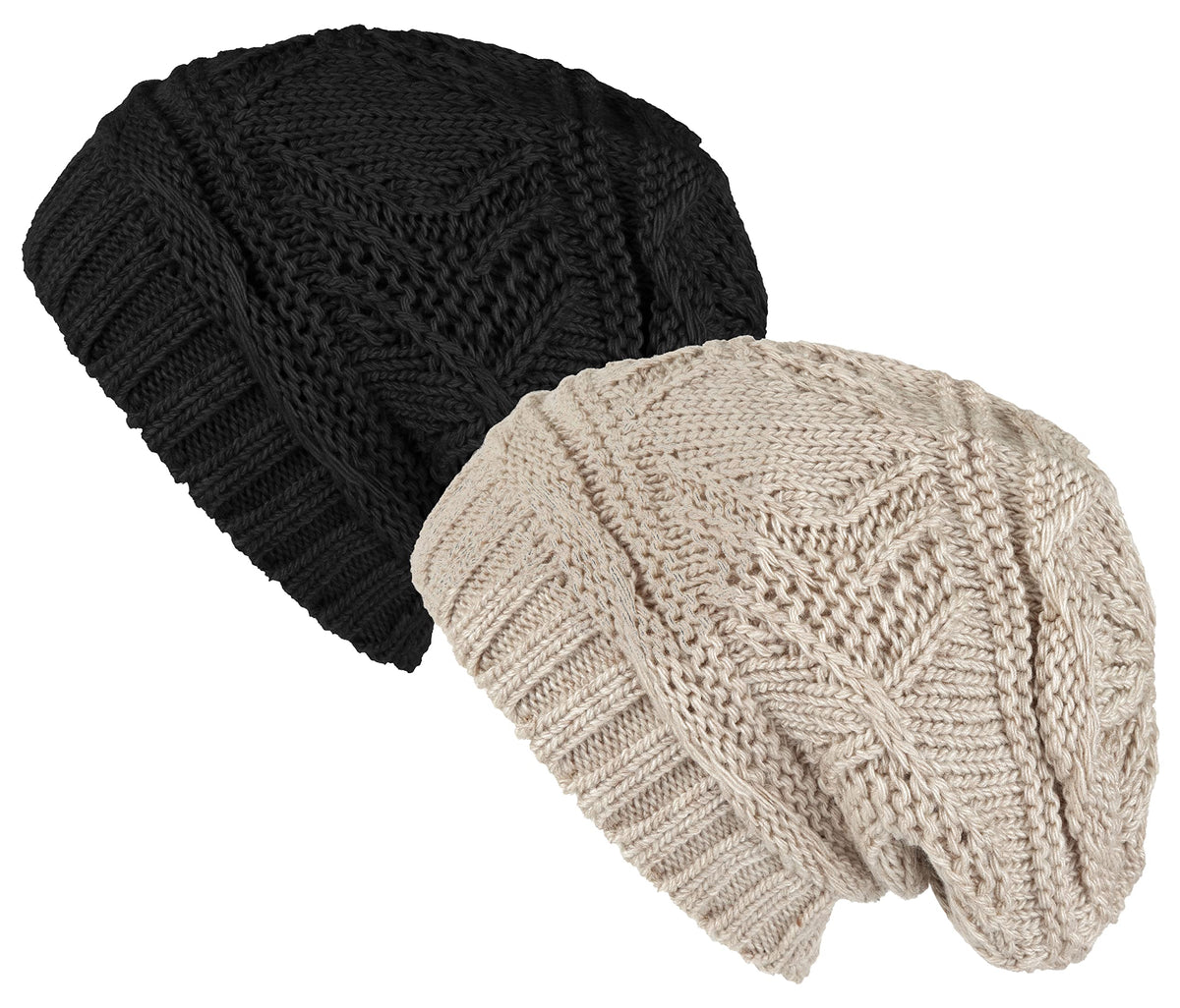 Lilax Knit Slouchy Oversized Soft Warm Winter Beanie Hat
