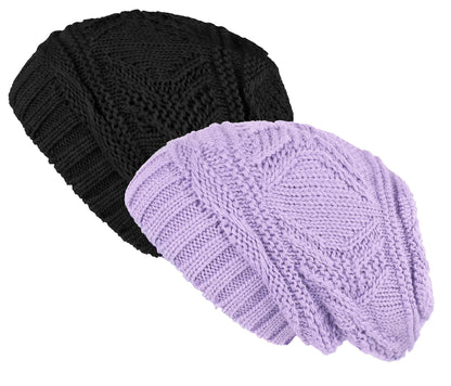Lilax Knit Slouchy Oversized Soft Warm Winter Beanie Hat