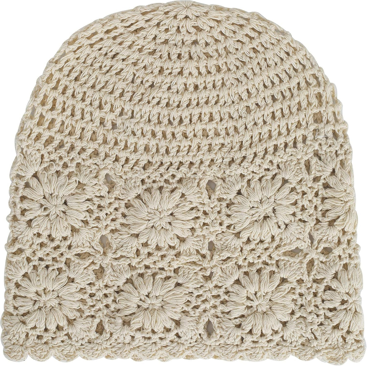 ZLYC Women Cotton Crochet Slouchy Beanie Hat Handmade Knit Summer Skull Cap