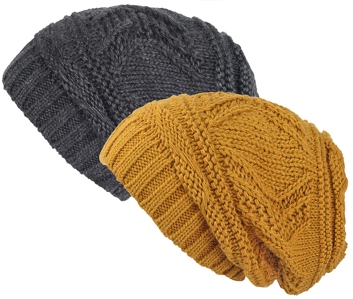 Lilax Knit Slouchy Oversized Soft Warm Winter Beanie Hat