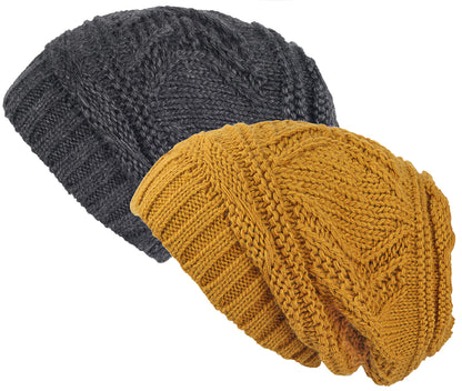 Lilax Knit Slouchy Oversized Soft Warm Winter Beanie Hat