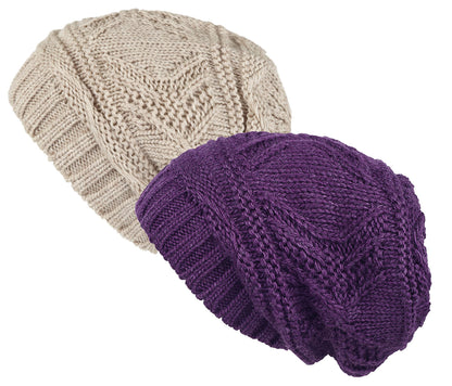 Lilax Knit Slouchy Oversized Soft Warm Winter Beanie Hat