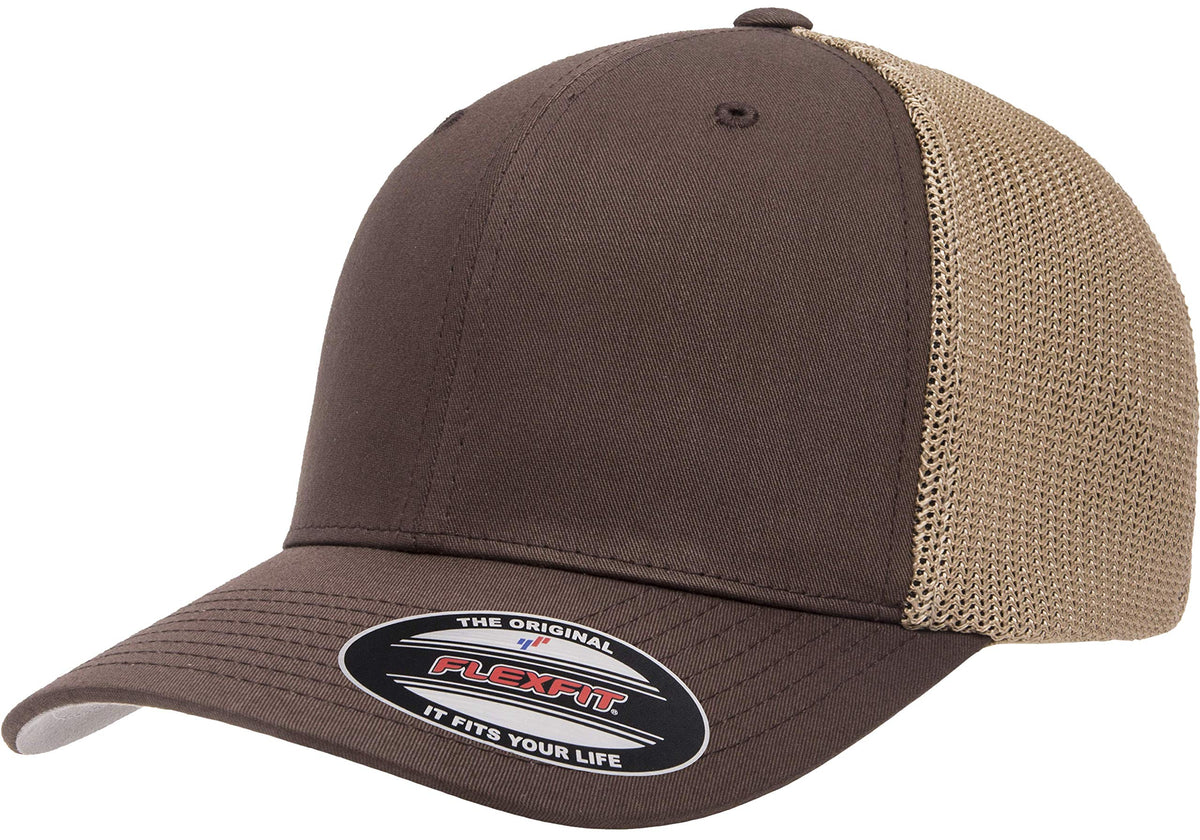 Flexfit Unisex Mesh Fitted 2-Tone Trucker Hat, One Size