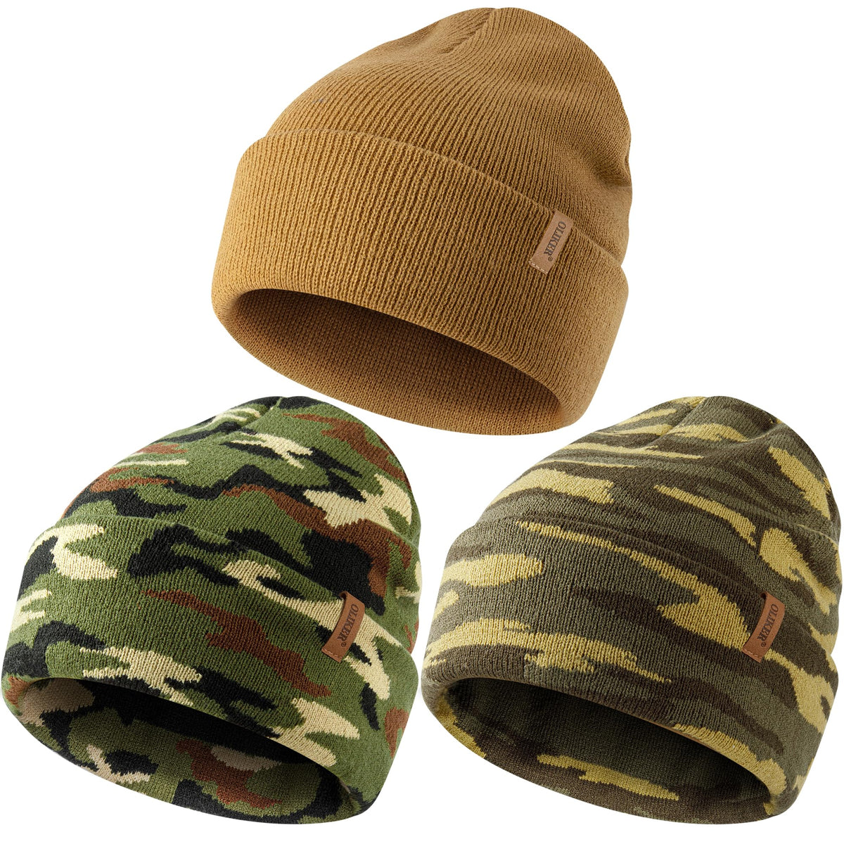3 Pack Beanie for Men Women, Winter Double Layer Warm Hat Skull Cap