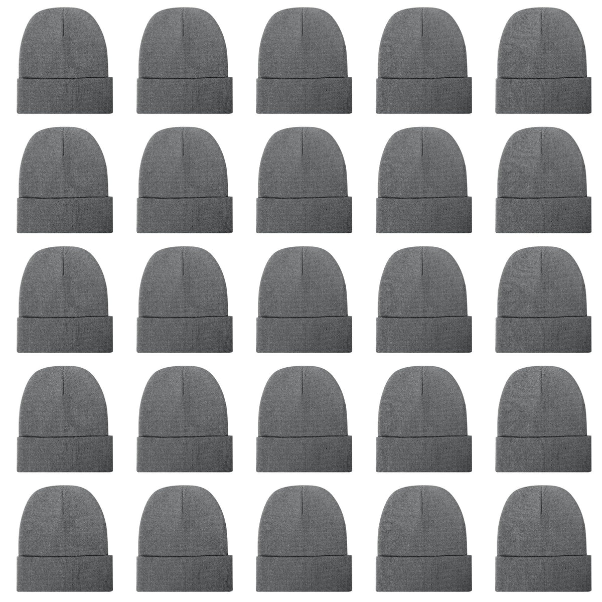 25 Pack Winter Beanie Hats Bulk for Men Women, Wholesale Knit Beanies Cold Weather Skull Caps