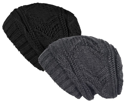 Lilax Knit Slouchy Oversized Soft Warm Winter Beanie Hat