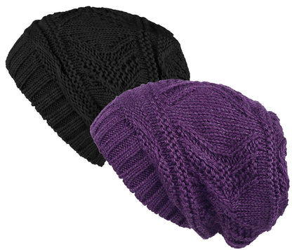 Lilax Knit Slouchy Oversized Soft Warm Winter Beanie Hat